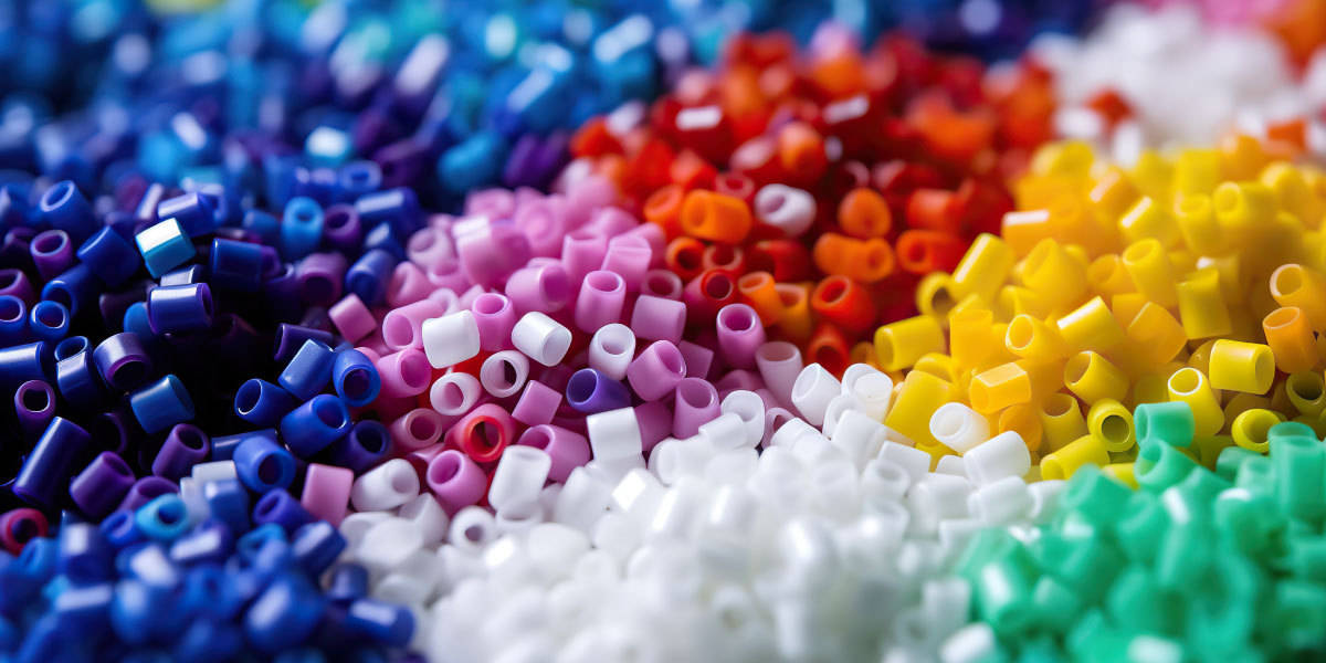 Plastic pellets stock image