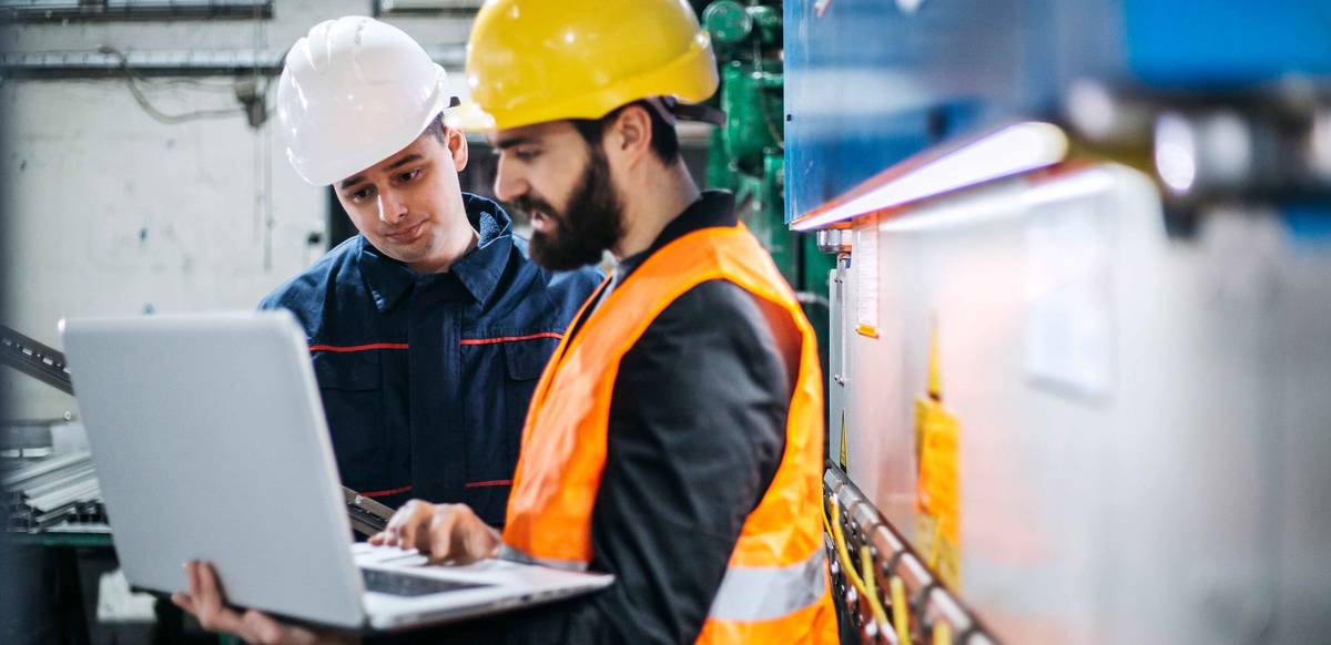 Stock image of operators in a plant